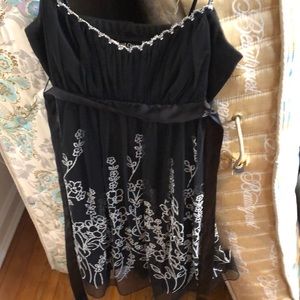 Black sequin pattern cocktail dress